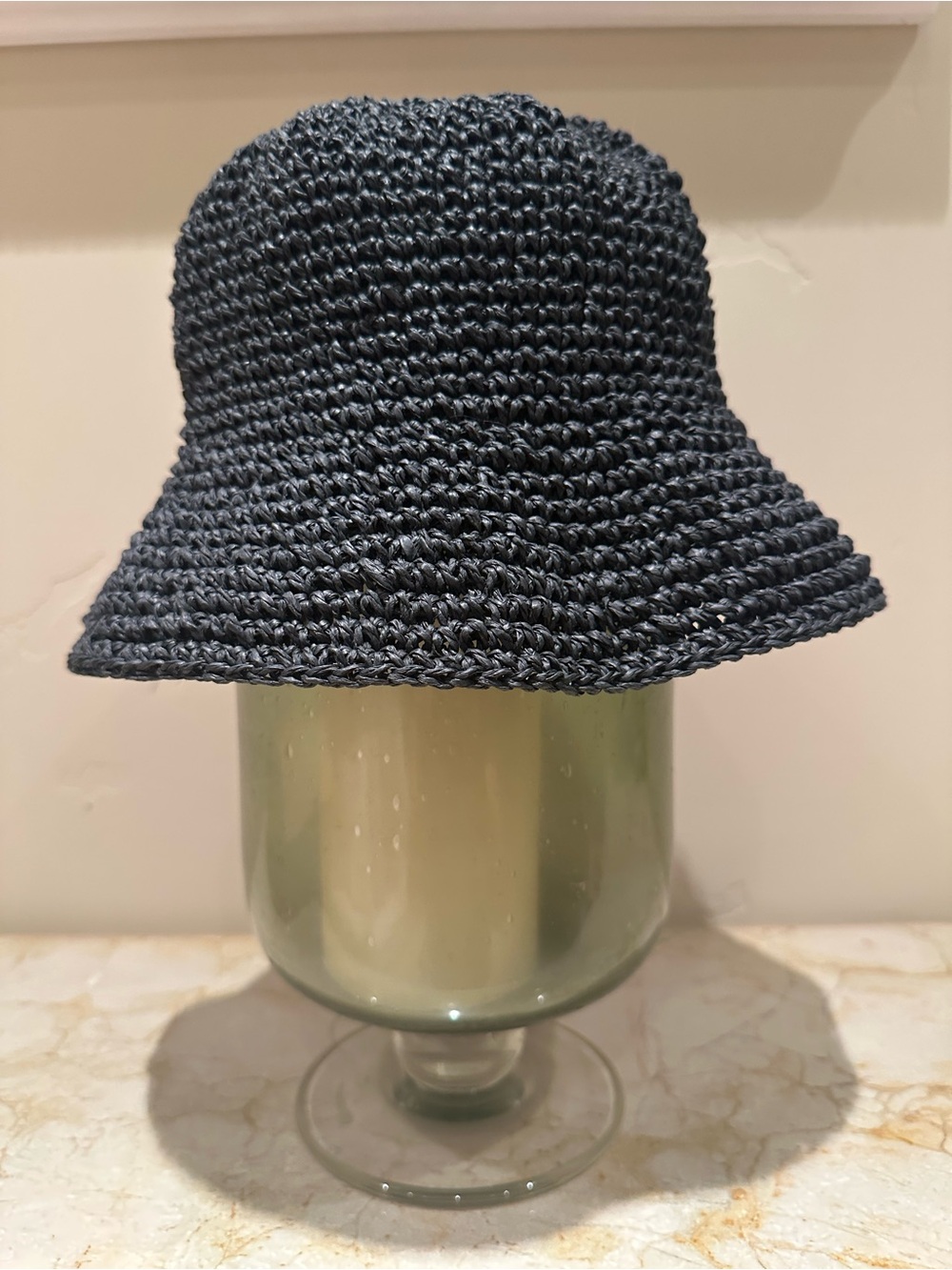 Handwoven Black Crochet Bucket Hat for Women